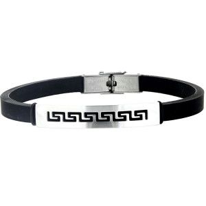 BRACCIALE UOMO IN SILICONE E ACCIAIO