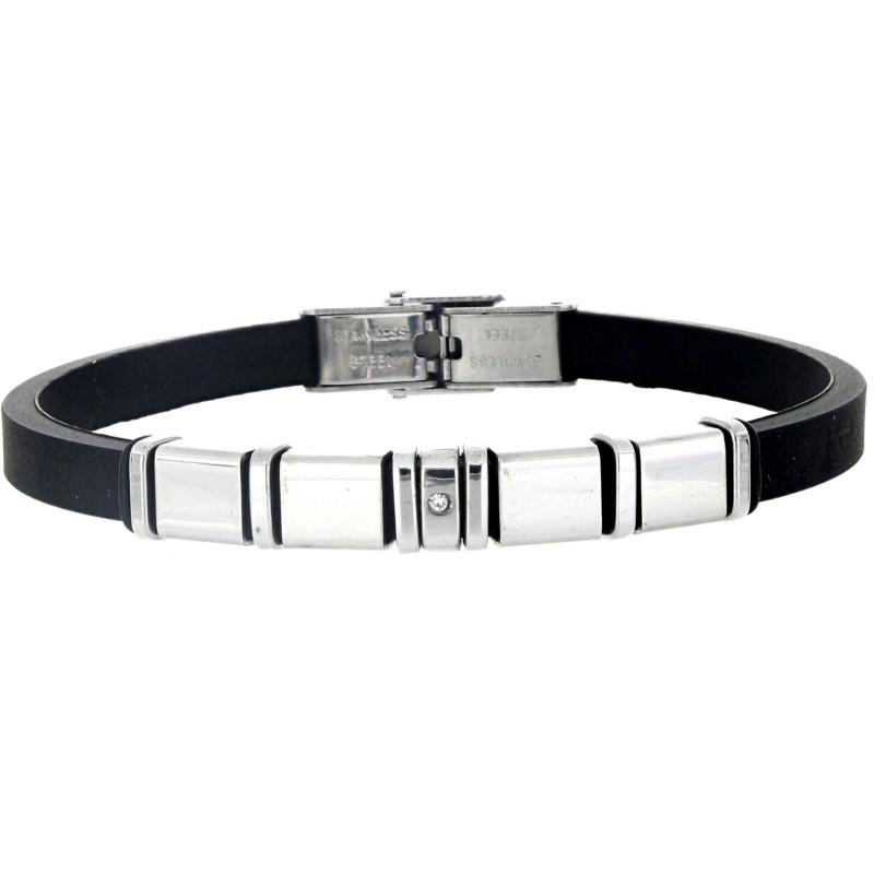 BRACCIALE UOMO IN SILICONE E ACCIAIO