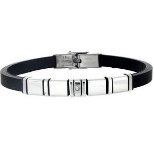 BRACCIALE UOMO IN SILICONE E ACCIAIO