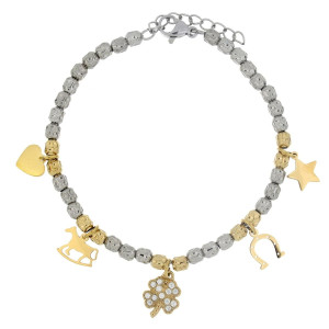 BRACCIALE CM 17+4 TYCHE IN ACCIAIO