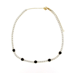 COLLANA "TENNIS" REGOLABILE A CHOKERS MM 3 IN ACCIAIO