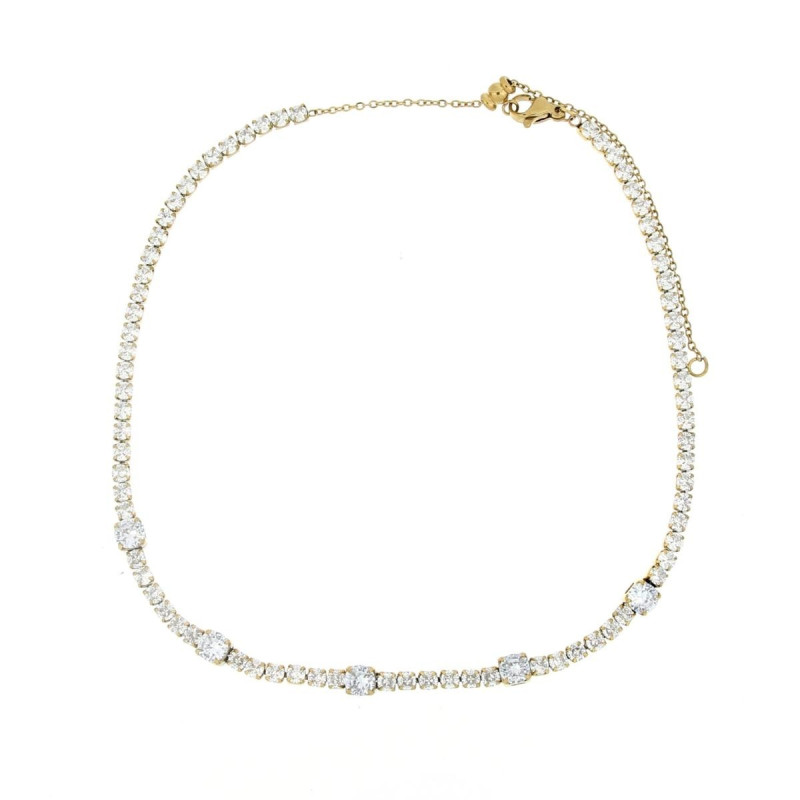 COLLANA "TENNIS" REGOLABILE A CHOKERS MM 3 IN ACCIAIO