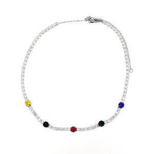 COLLANA "TENNIS" REGOLABILE A CHOKERS MM 3 IN ACCIAIO