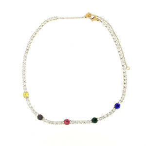 COLLANA "TENNIS" REGOLABILE A CHOKERS MM 3 IN ACCIAIO