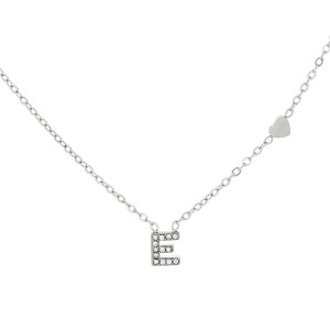 COLLANA LETTERA MM6 IN ACCIAIOCM 40+5