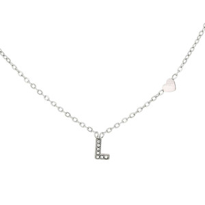 COLLANA LETTERA MM6 IN ACCIAIOCM 40+5