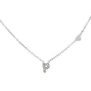 COLLANA LETTERA MM6 IN ACCIAIOCM 40+5