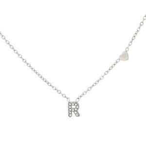 COLLANA LETTERA MM6 IN ACCIAIOCM 40+5