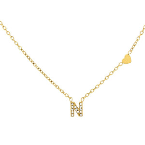 COLLANA LETTERA MM6 IN ACCIAIOCM 40+5