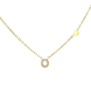 COLLANA LETTERA MM6 IN ACCIAIOCM 40+5