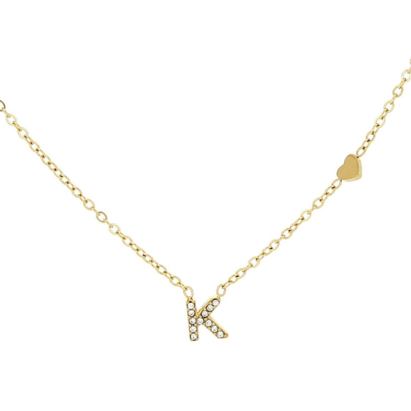 COLLANA LETTERA MM6 IN ACCIAIOCM 40+5