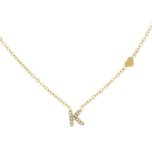 COLLANA LETTERA MM6 IN ACCIAIOCM 40+5