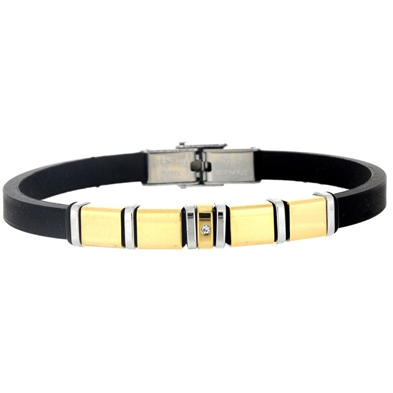 BRACCIALE UOMO IN SILICONE E ACCIAIO