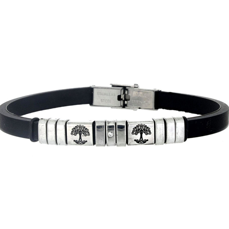 BRACCIALE UOMO IN SILICONE E ACCIAIO