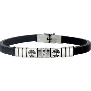 BRACCIALE UOMO IN SILICONE E ACCIAIO