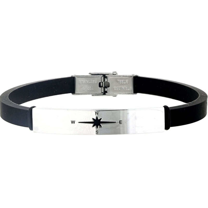 BRACCIALE UOMO IN SILICONE E ACCIAIO