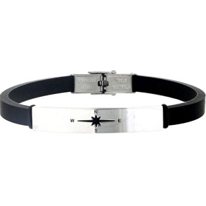 BRACCIALE UOMO IN SILICONE E ACCIAIO