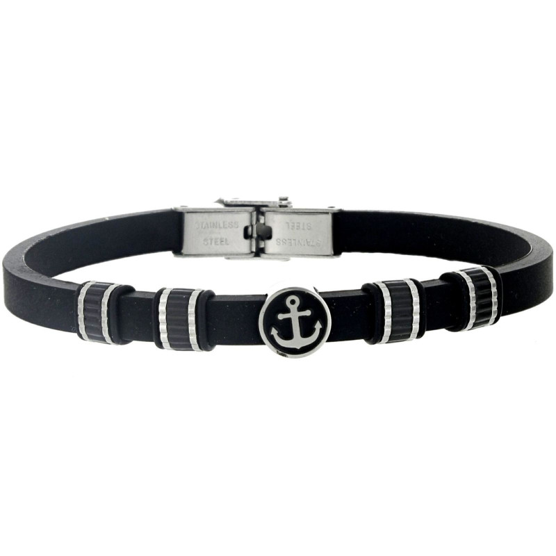 BRACCIALE UOMO IN SILICONE E ACCIAIO