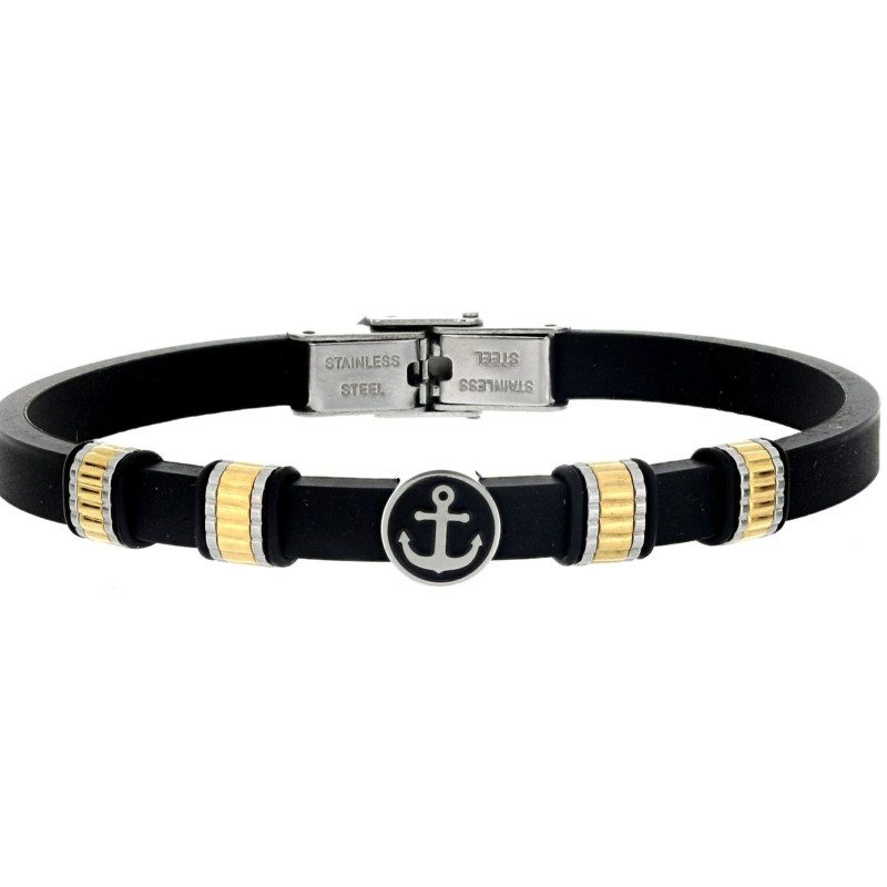 BRACCIALE UOMO IN SILICONE E ACCIAIO