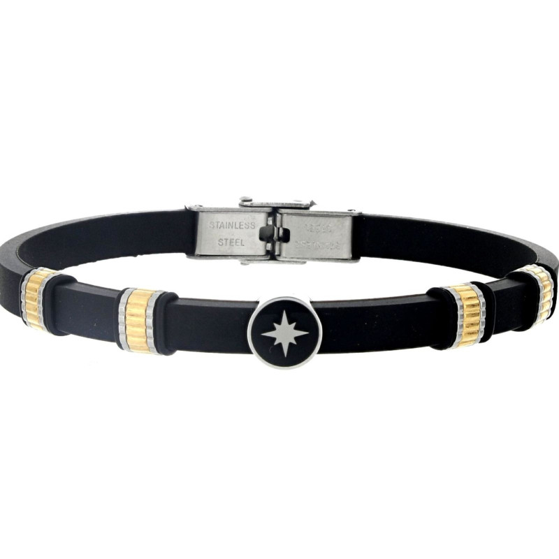 BRACCIALE UOMO IN SILICONE E ACCIAIO