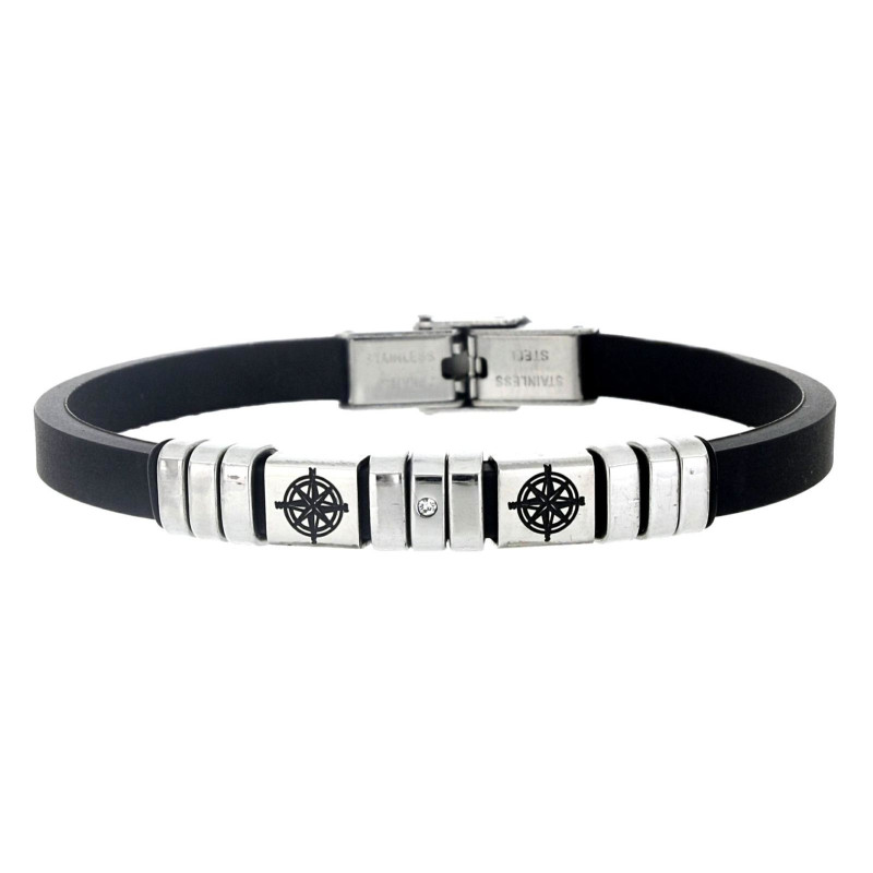 BRACCIALE UOMO IN SILICONE E ACCIAIO