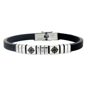 BRACCIALE UOMO IN SILICONE E ACCIAIO