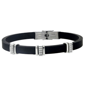 BRACCIALE UOMO IN SILICONE E ACCIAIO