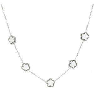 COLLANA CM 41+5 CALLIOPE IN ACCIAIO FIORE MM 12
