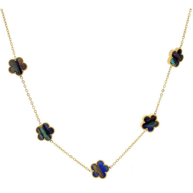 COLLANA CM 41+5 CALLIOPE IN ACCIAIO FIORE MM 13