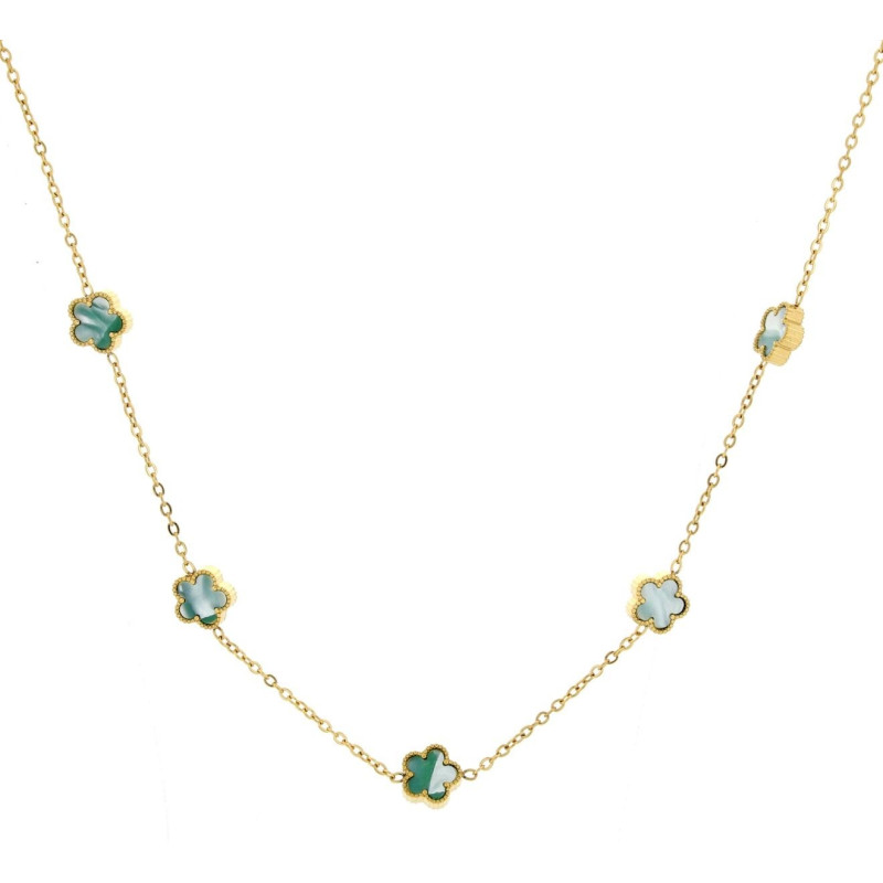 COLLANA CM 41+5 CALLIOPE IN ACCIAIO FIORE MM 9