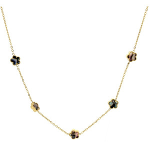 COLLANA CM 41+5 CALLIOPE IN ACCIAIO FIORE MM 9