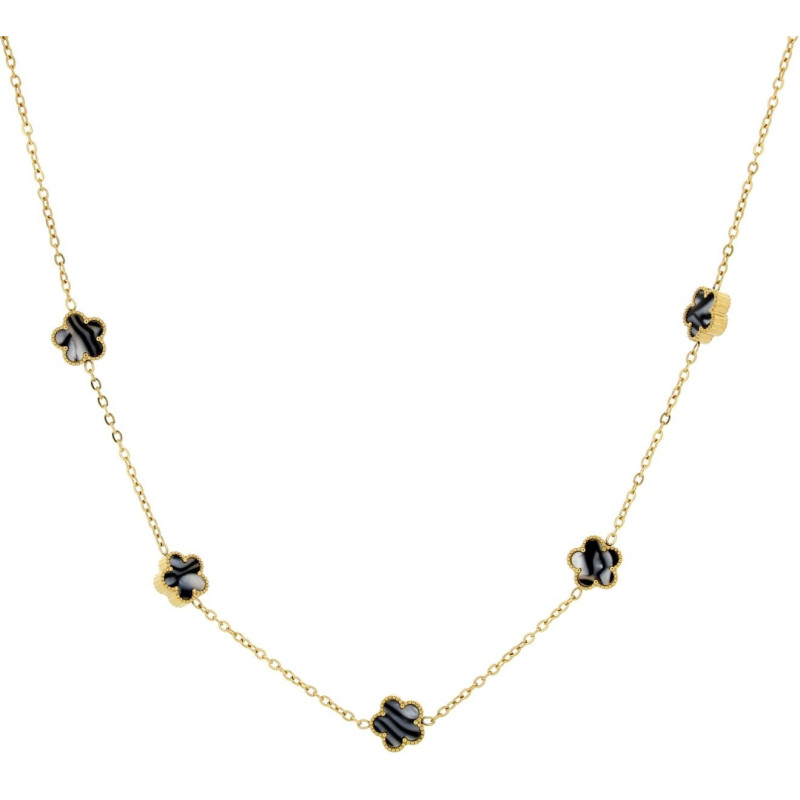 COLLANA CM 41+5 CALLIOPE IN ACCIAIO FIORE MM 9