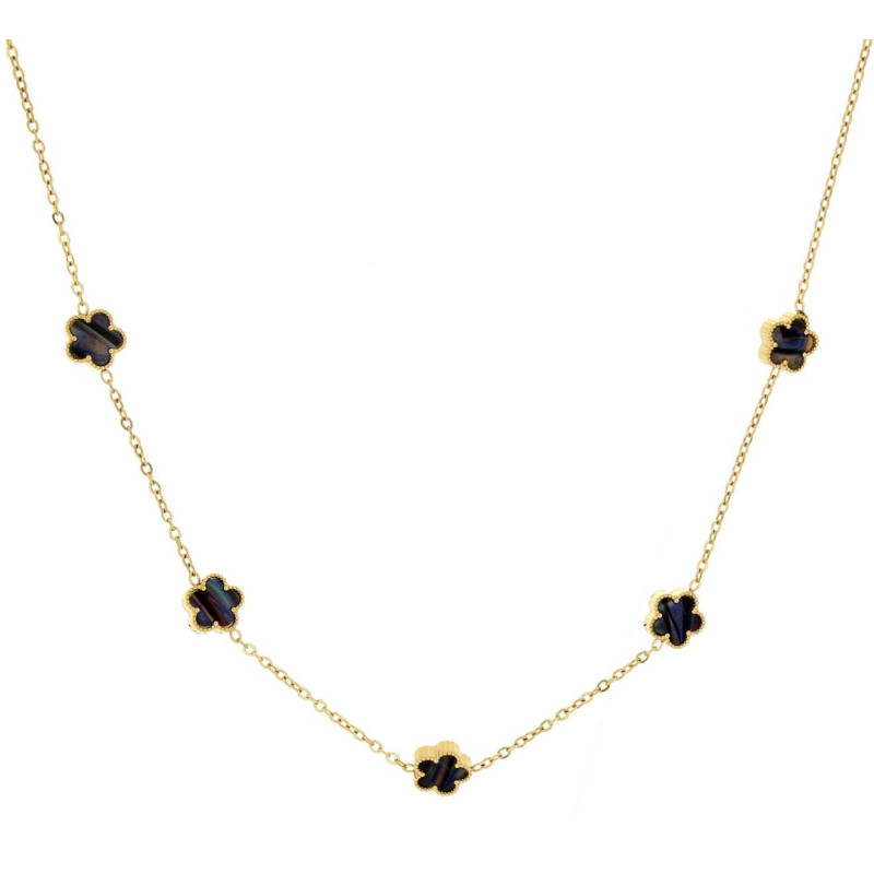 COLLANA CM 41+5 CALLIOPE IN ACCIAIO FIORE MM 9