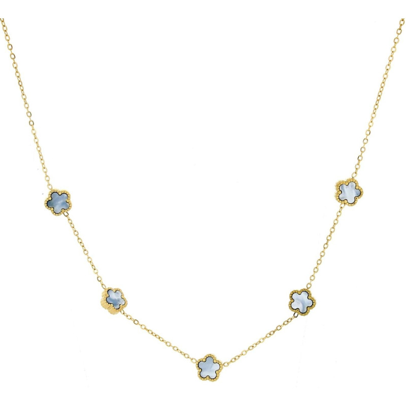 COLLANA CM 41+5 CALLIOPE IN ACCIAIO FIORE MM 9