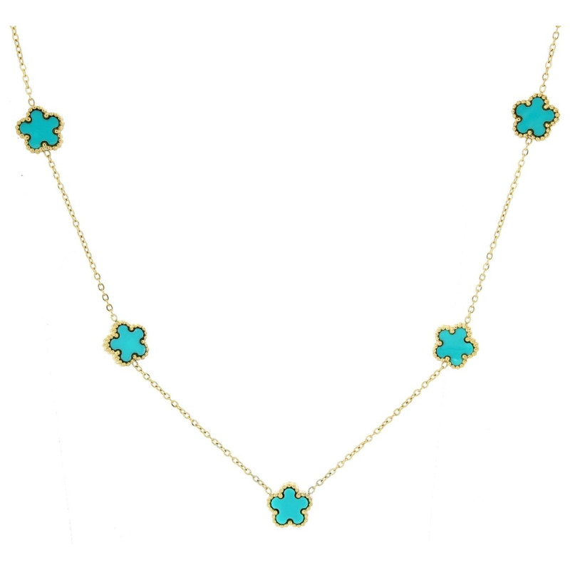 COLLANA CM 41+5 CALLIOPE IN ACCIAIO FIORE MM 11