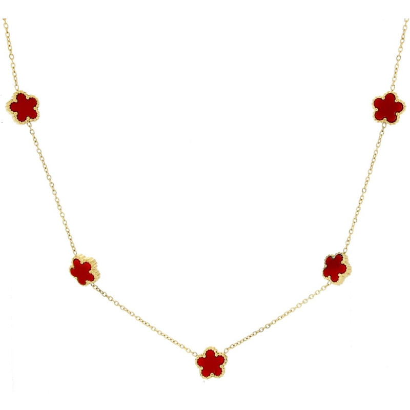 COLLANA CM 41+5 CALLIOPE IN ACCIAIO FIORE MM 11