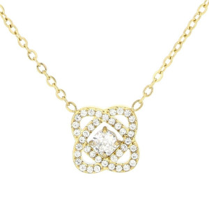 COLLANA CM 40+5 CALLIOPE IN ACCIAIO FIORE MM 10