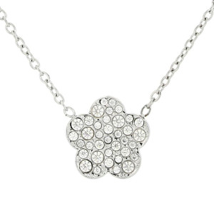 COLLANA CM 40+5 CALLIOPE IN ACCIAIO FIORE MM 12