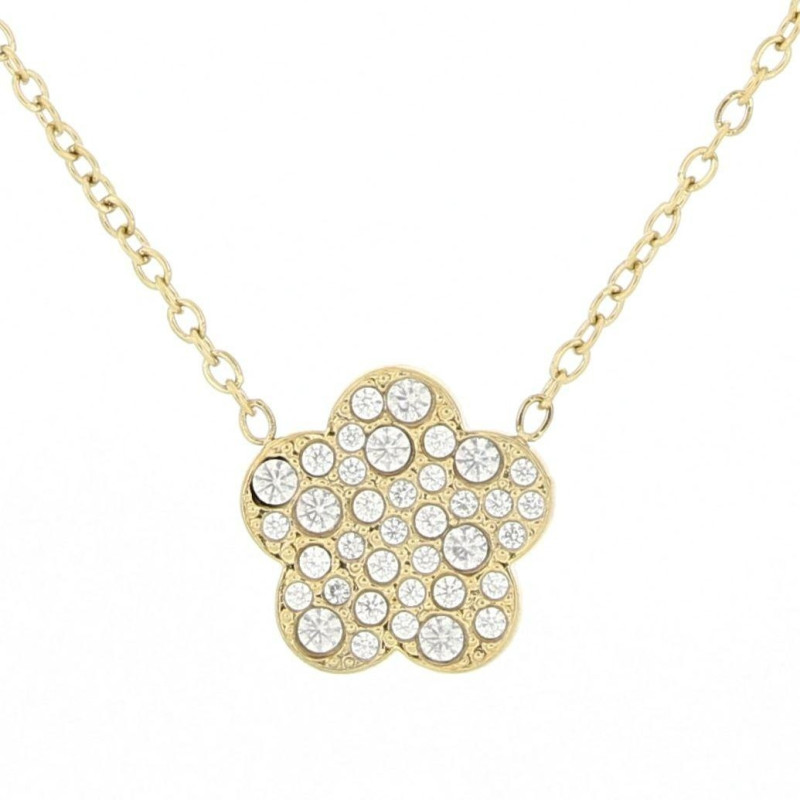 COLLANA CM 40+5 CALLIOPE IN ACCIAIO FIORE MM 12