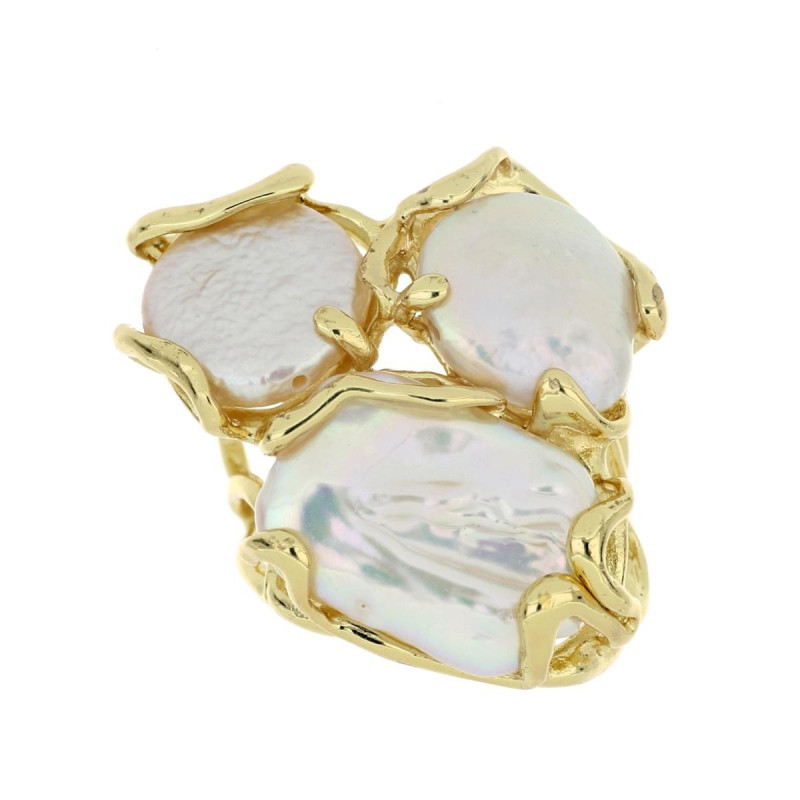 ANELLO IN OTTONO CON PERLA BAROCCA
