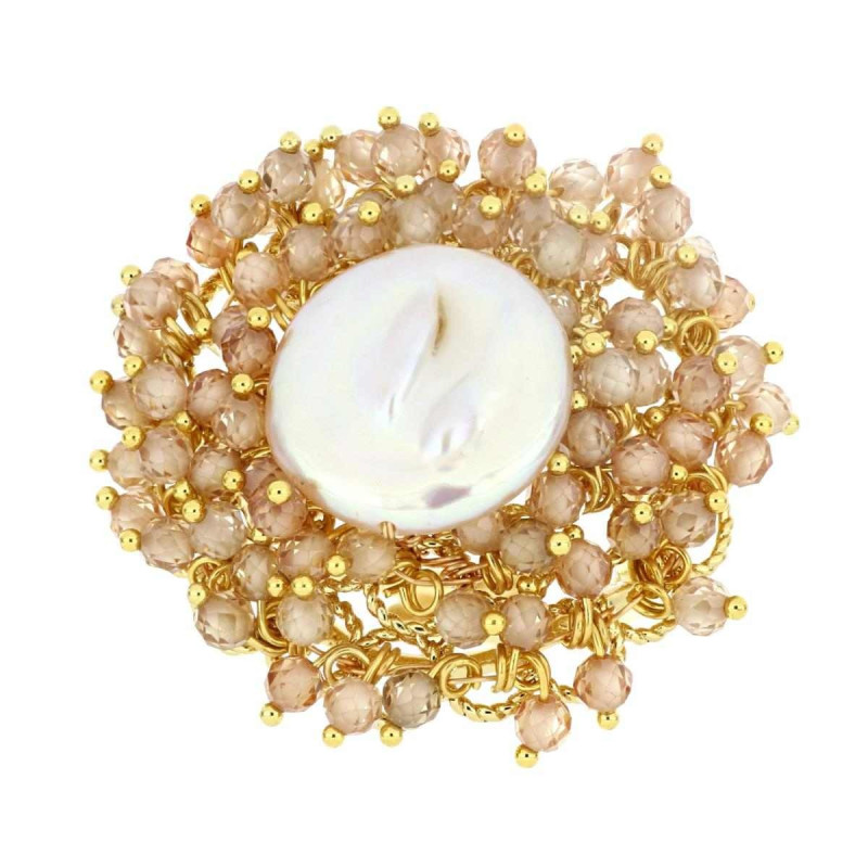 ANELLO IN OTTONO CON PERLA BAROCCA