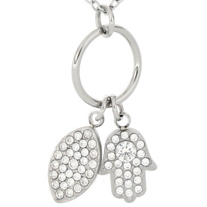 PENDENTE PORTAFORTUNA CON CATENA IN ACCIAO