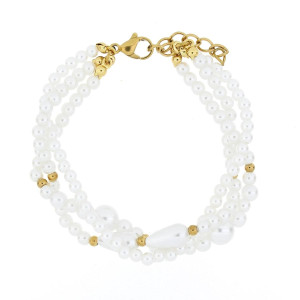 BRACCIALE CM 17+3 PERLA IN ACCIAIO