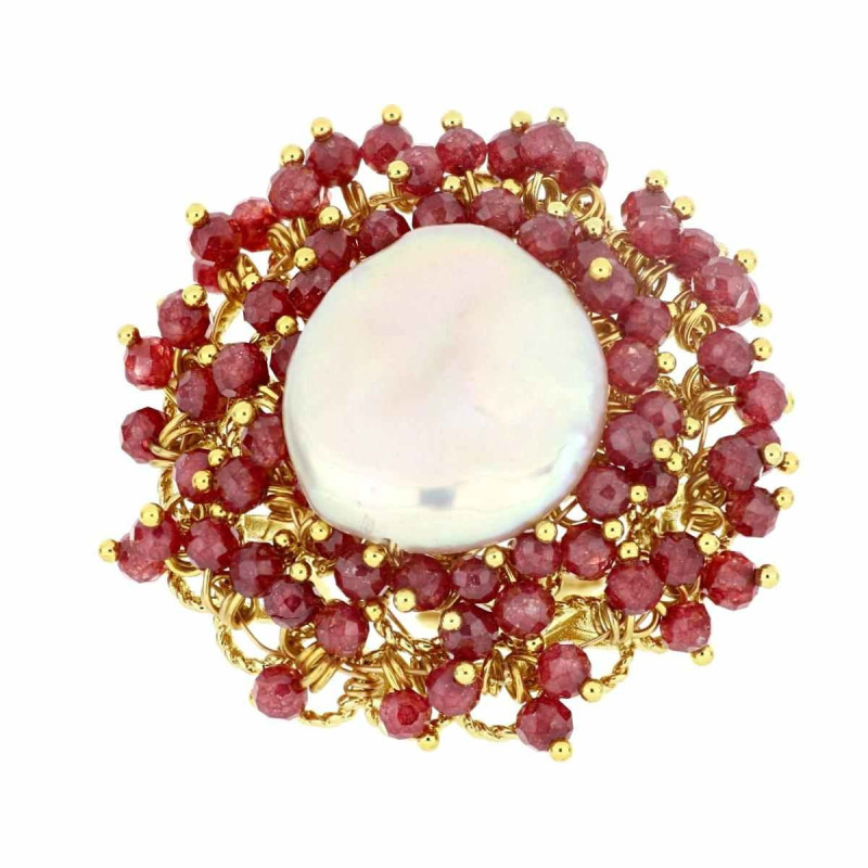 ANELLO IN OTTONO CON PERLA BAROCCA