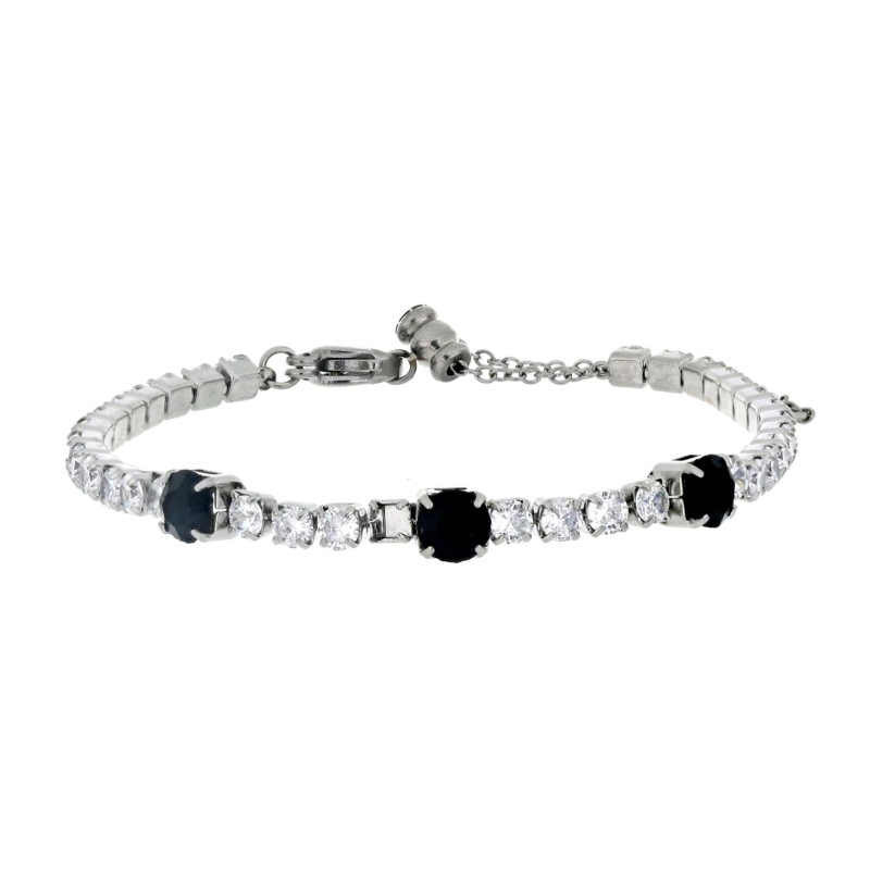 BRACCIALE TENNIS CON CURSORE REGOLABILE MM 3 E 5 IN ACCIAIO