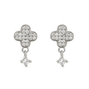 ORECCHINO PAVE' IN ARGENTO 925