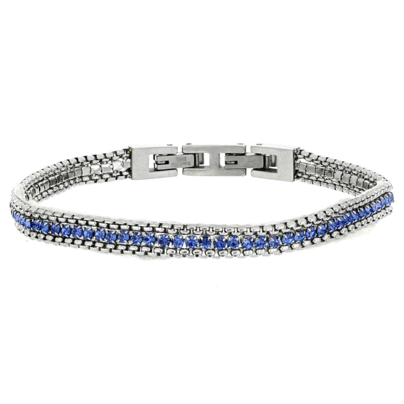 BRACCIALE TENNIS IN ACCIAIO CM 16+5