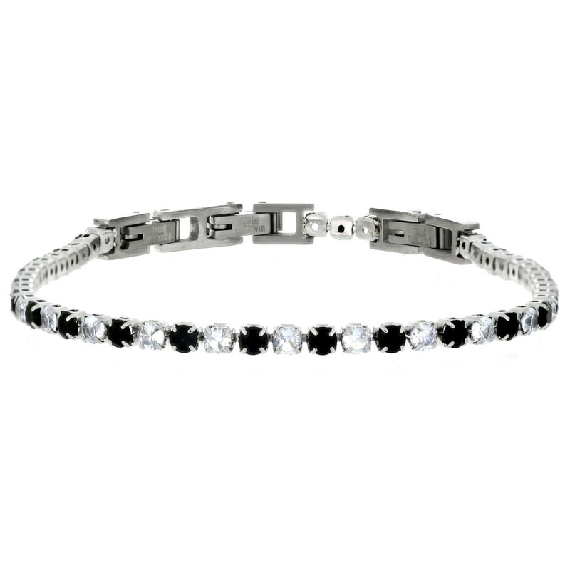 BRACCIALE TENNIS IN ACCIAIO