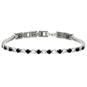 BRACCIALE TENNIS IN ACCIAIO