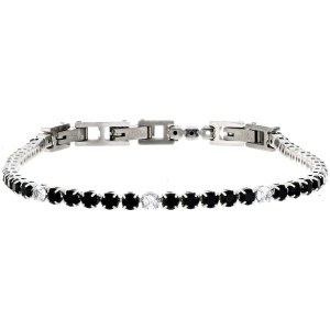BRACCIALE TENNIS IN ACCIAIO
